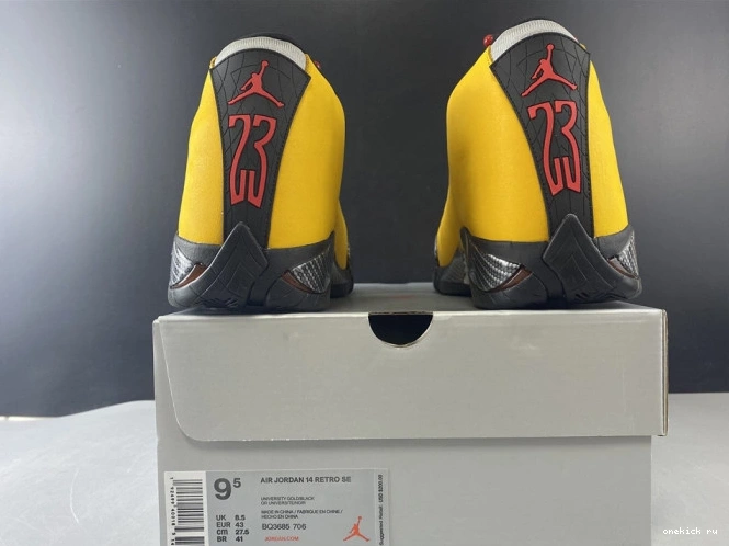 Rep Onekick GOLD BQ3685-706 UNIVERSITY AIR 14 RETRO JORDAN 0811